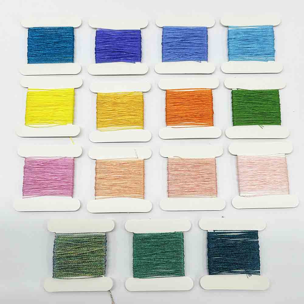 15-color DIY Magic Sparkle Color Threads Kit: 6ply Magic Sparkle Color Braided Bracelet Jewelry Thread Hand Craft Accessories Metallic Threads