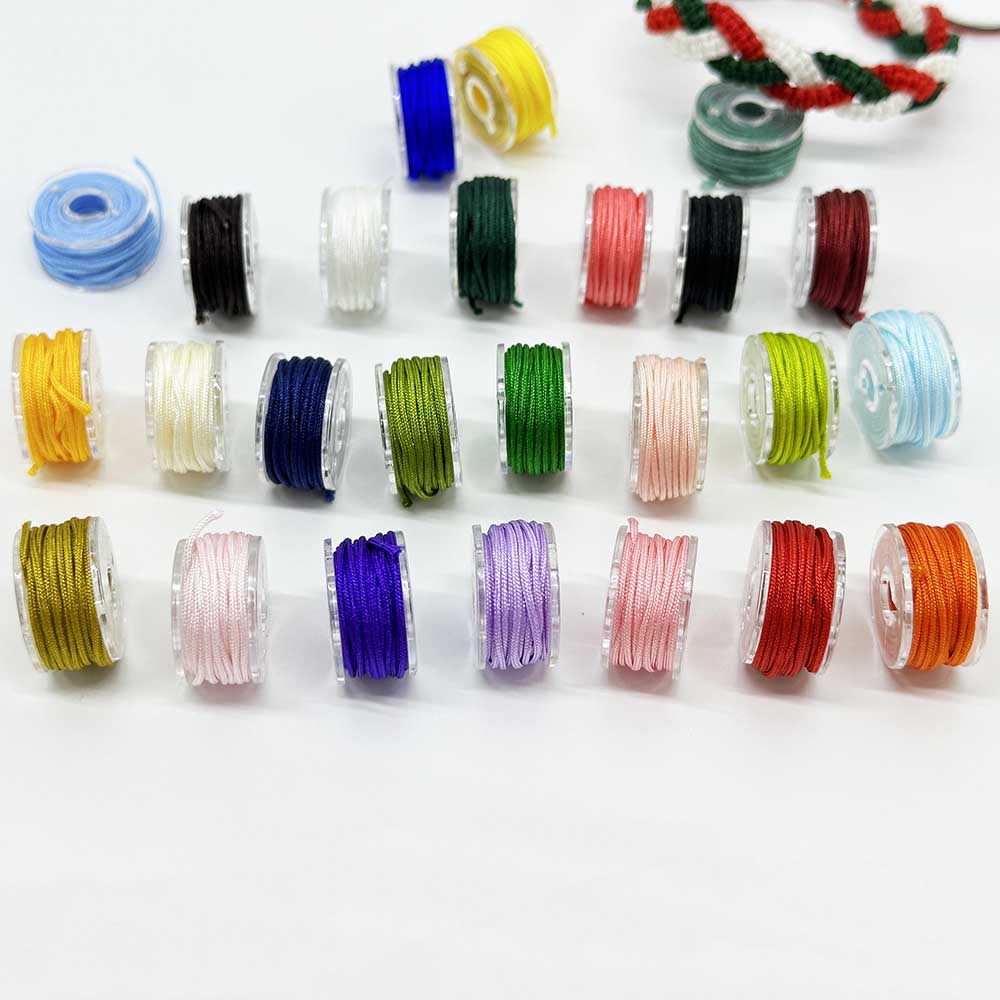 No.72 0.8mm 25 Mixed Colors Nylon Chinese Knot Macrame Cord Rope Non-elastic Jade Thread Kit