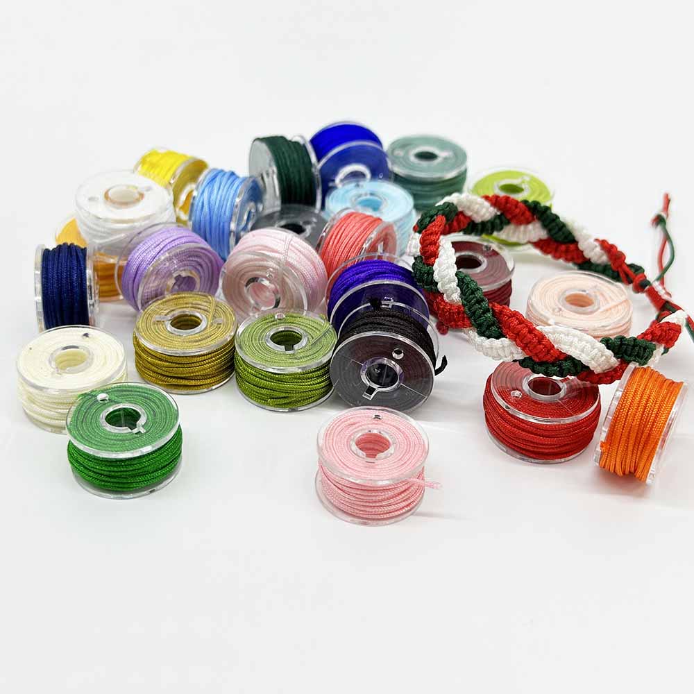 No.72 0.8mm 25 Mixed Colors Nylon Chinese Knot Macrame Cord Rope Non-elastic Jade Thread Kit