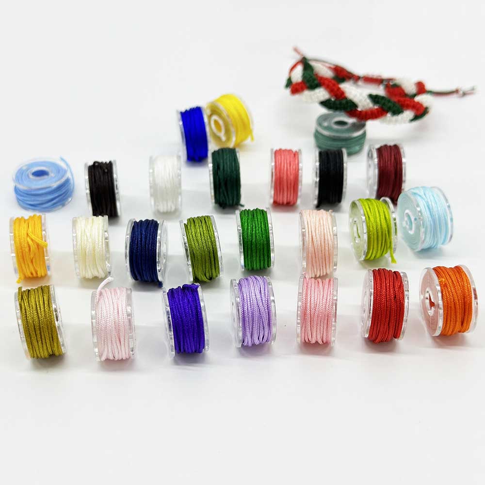 No.72 0.8mm 25 Mixed Colors Nylon Chinese Knot Macrame Cord Rope Non-elastic Jade Thread Kit