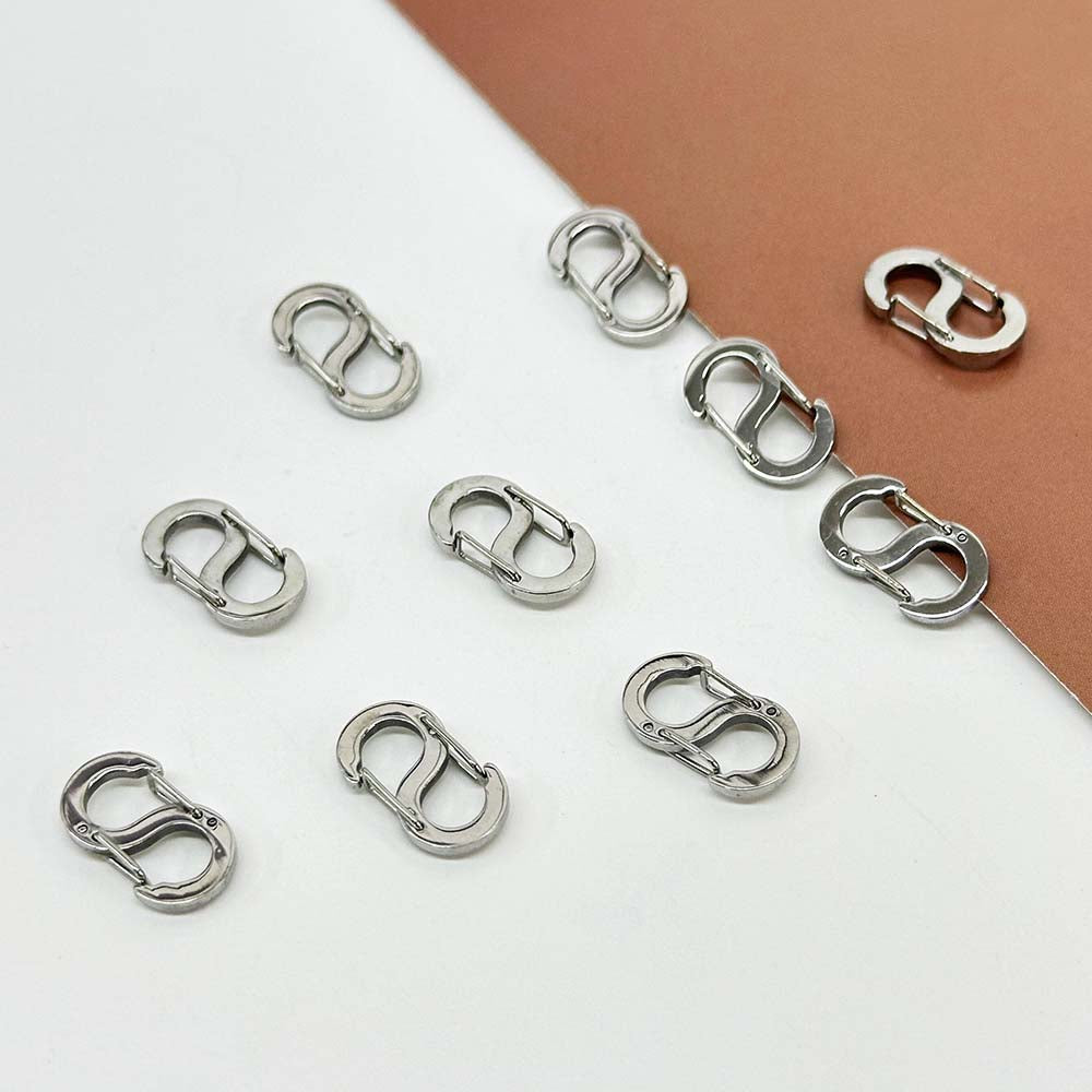 5pcs Double-Ended Opening Shortener Clasp Necklace Clasp Closures Stainless Steel S Lock Necklace Bracelet Connector Clips