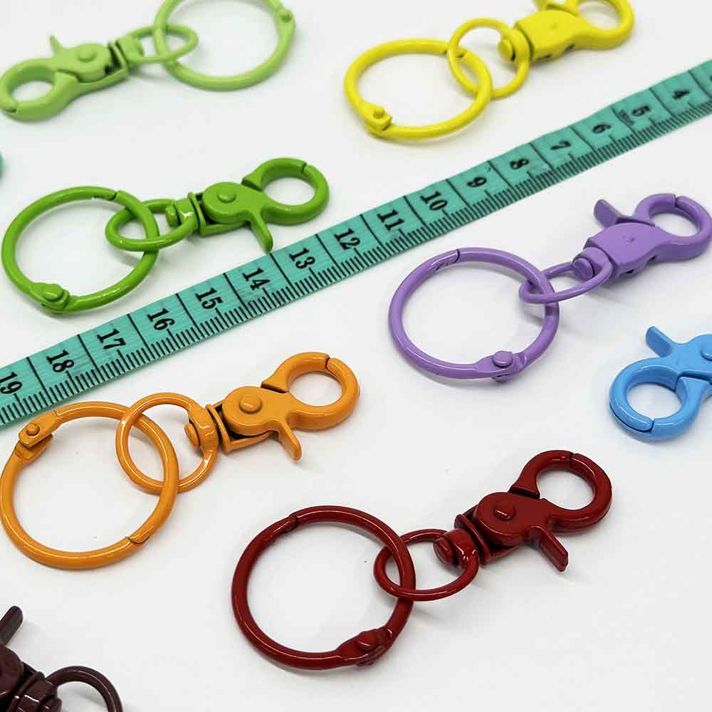 Mixed Color 5pcs Color Alloy Baked Paint Keychain Lobster Buckle Clasps Hooks