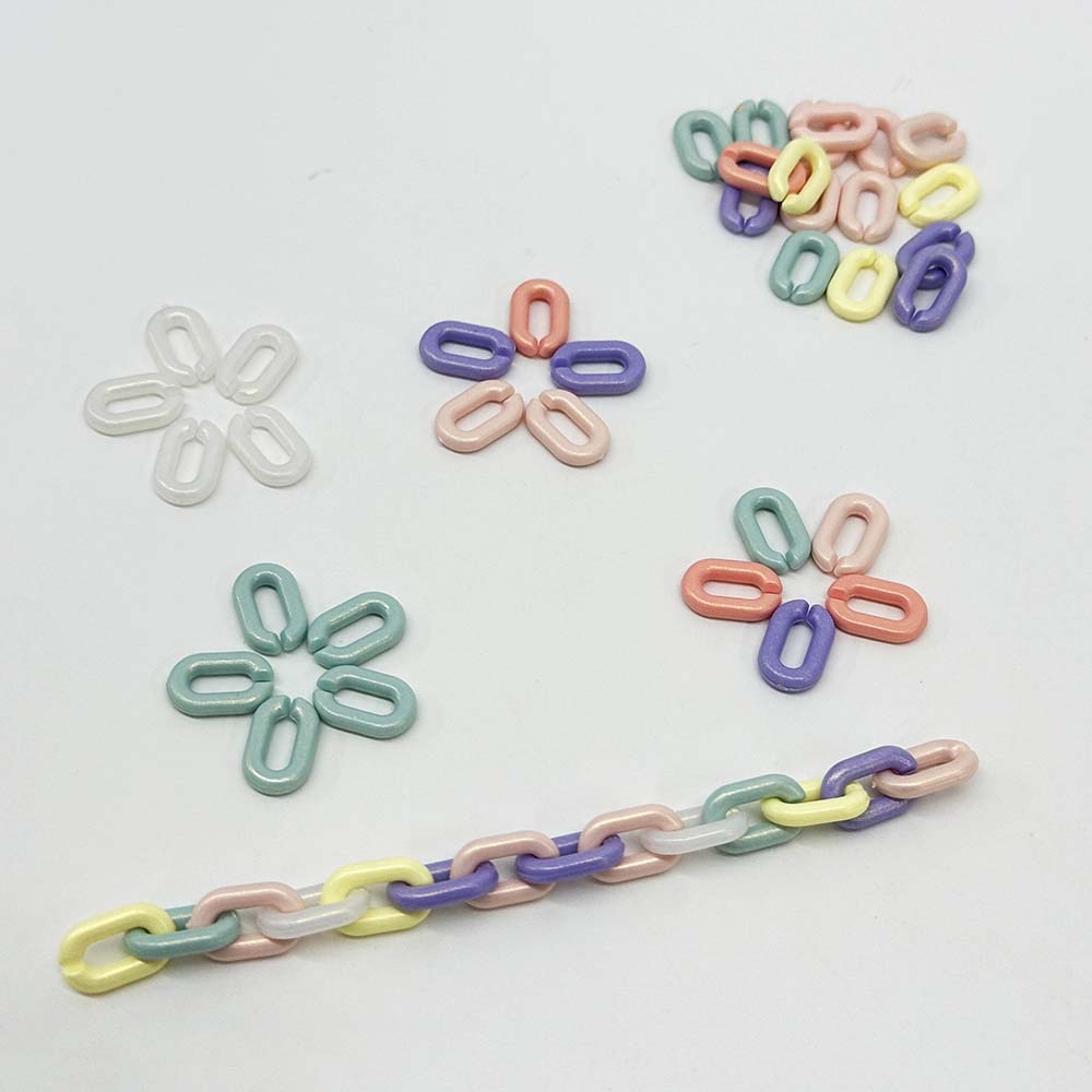20pcs Candy Color interlocking beads U-shaped Open Ring Assemblable Chain Links