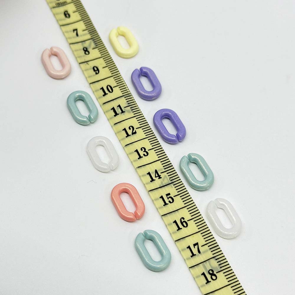 20pcs Candy Color interlocking beads U-shaped Open Ring Assemblable Chain Links