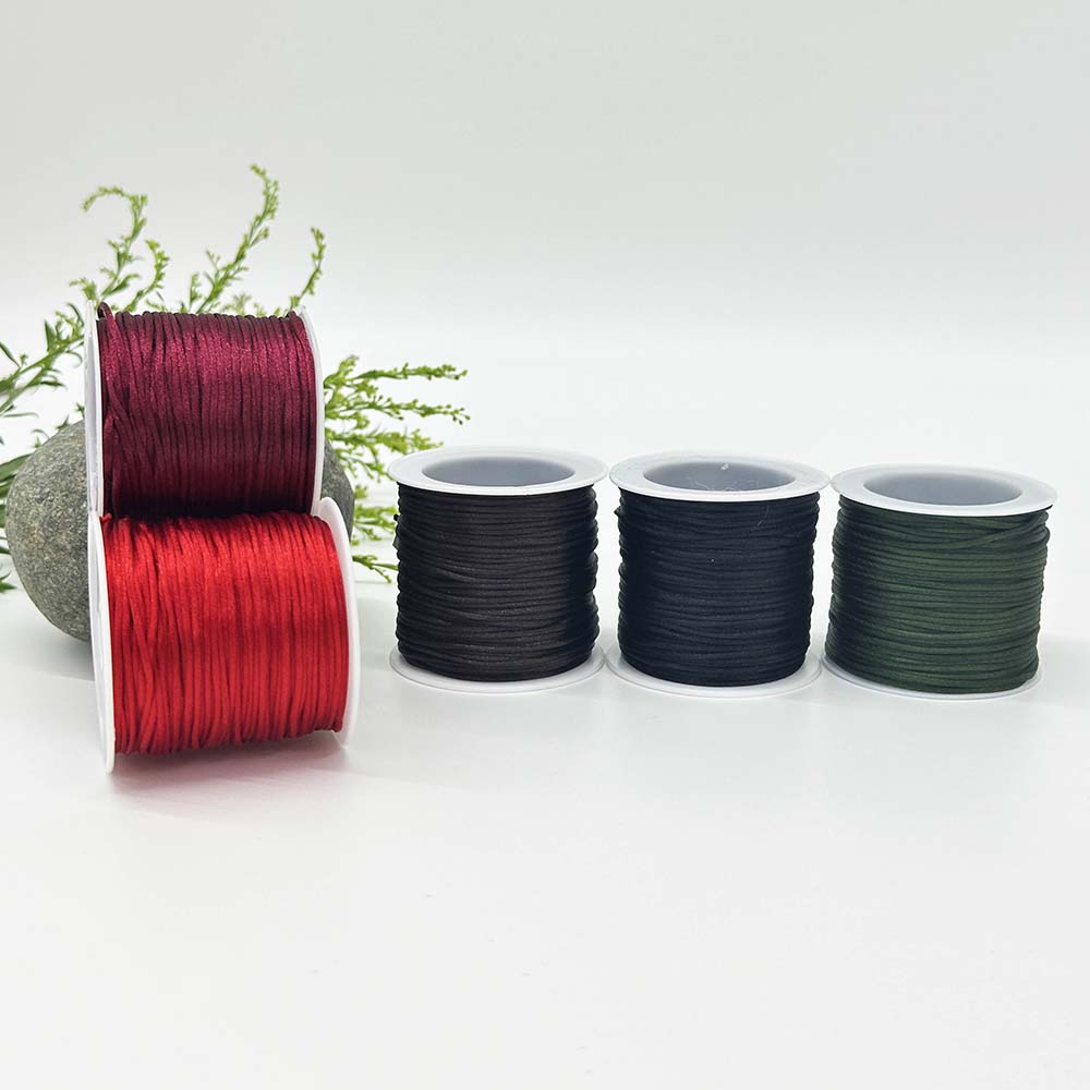 1.5mm 5rolls Deep Series Color Chinese Knotting Silk Macrame Cord