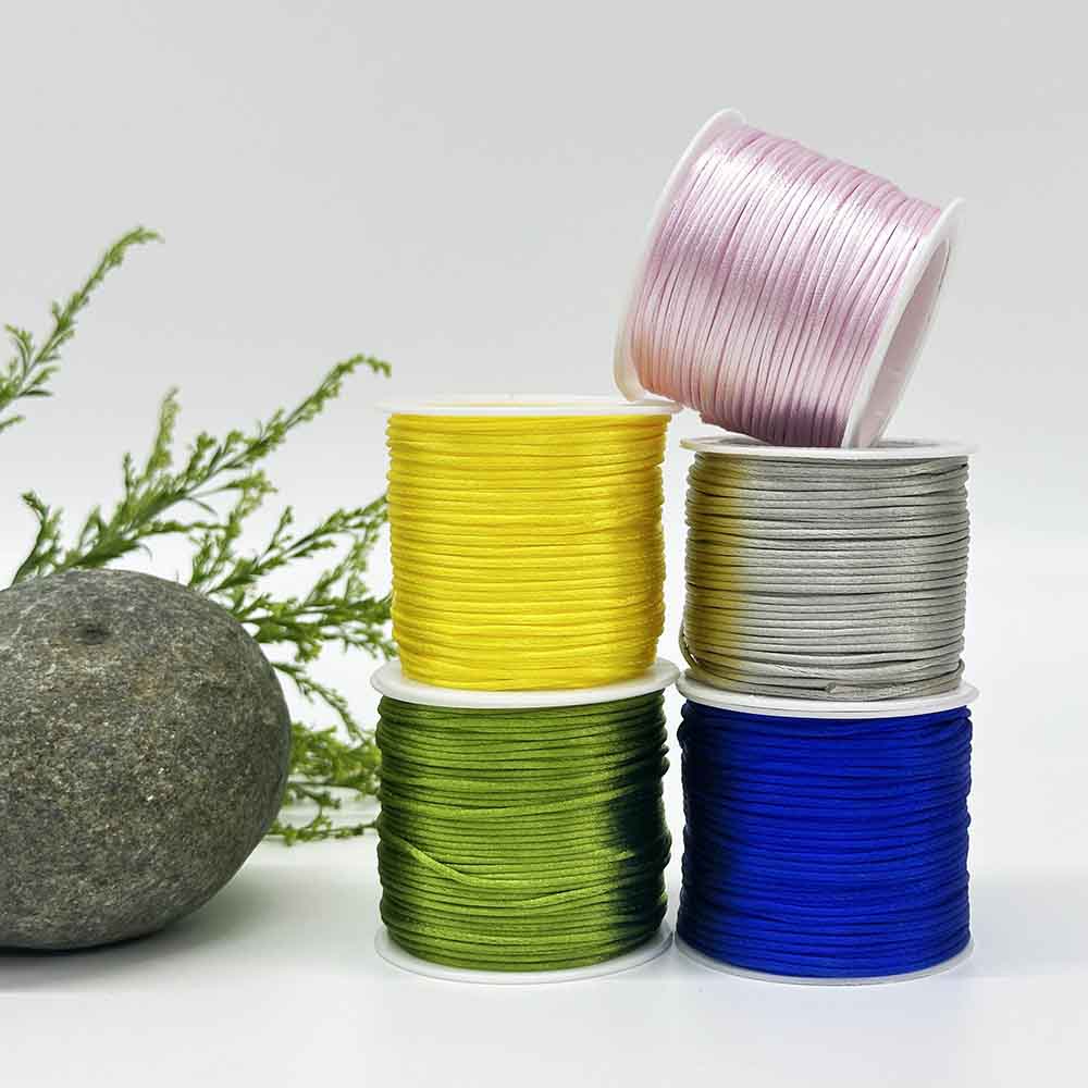 1.5mm 5rolls Light Series Color Chinese Knotting Silk Macrame Cord