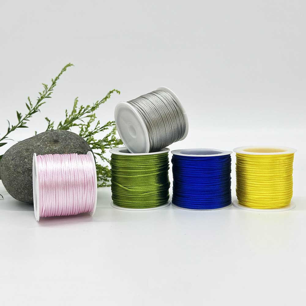 1.5mm 5rolls Light Series Color Chinese Knotting Silk Macrame Cord