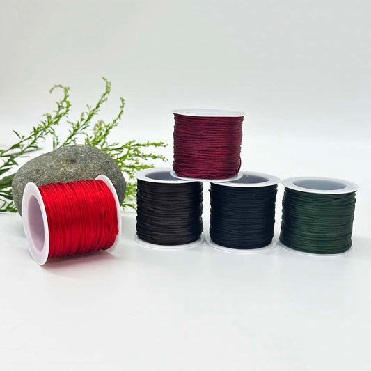 1.5mm 5rolls Deep Series Color Chinese Knotting Silk Macrame Cord