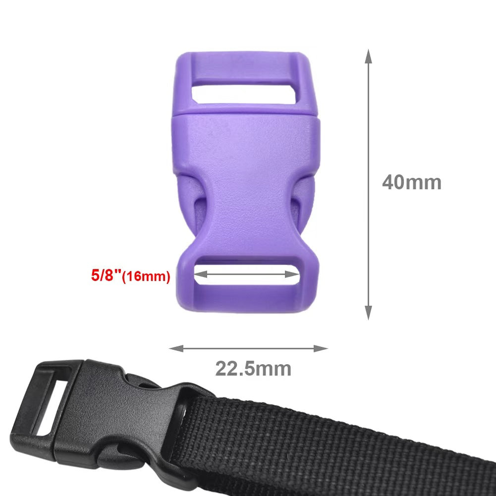 15mm 5pcs 5/8 Inch Curved Plastic Quick Release Buckles for Paracord Bracelets Dog Collars Luggage Straps Pet Collars Backpacks