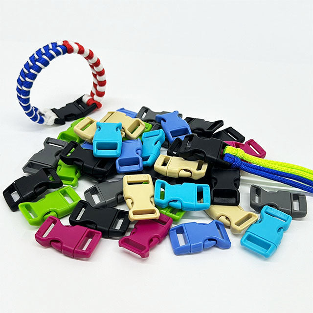 15mm 5pcs 5/8 Inch Curved Plastic Quick Release Buckles for Paracord Bracelets Dog Collars Luggage Straps Pet Collars Backpacks