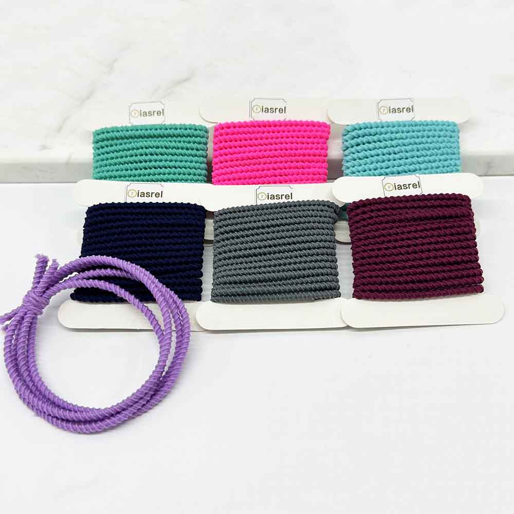 DIY Macaron Beaded Hair Ties Kit: 2.5mm 0.5 yard 7pcs Elastic Cord Hair Tie Caps