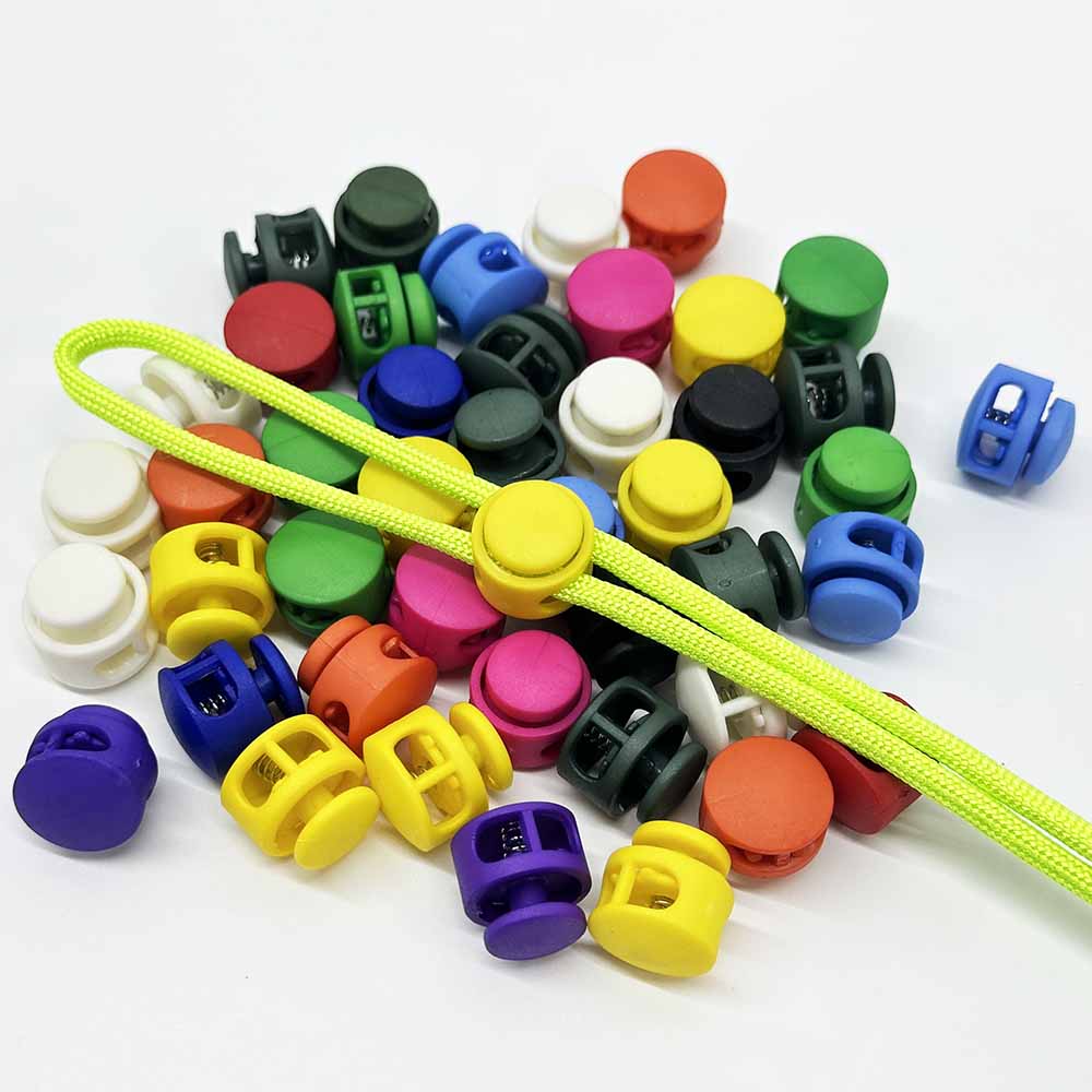 16mm 5pcs Round Multicolor Double Hole Spring Toggle Stopper