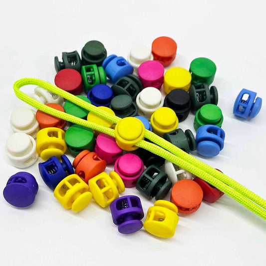 16mm 5pcs Round Multicolor Double Hole Spring Toggle Stopper