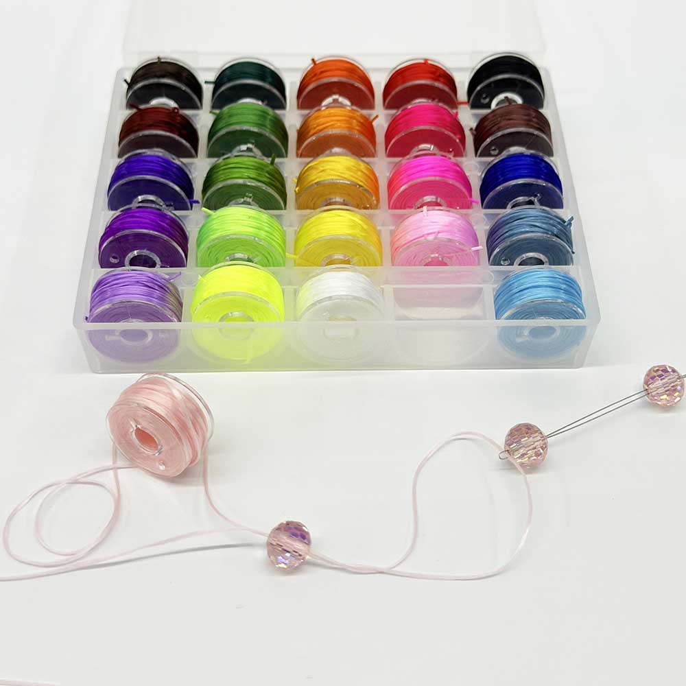 25 Mixed Colors/Set Flat Elastic Thread String Elastic Crystal Beading Cord String