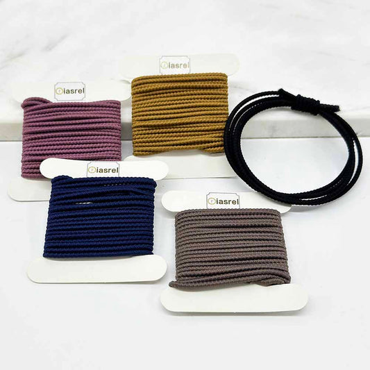 5pcs 2mm Rubber Cord Rubber Band Rubber Braid Hat Rubber Round Rubber Elastic Colorful Many Color Hairband Ponytail Holder Ties