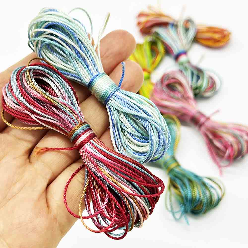 8pcs/set 18 Strands 100% Polyester Thread Weaving Crafts Multi Color Sewing Threads Polyester Rainbow Thread