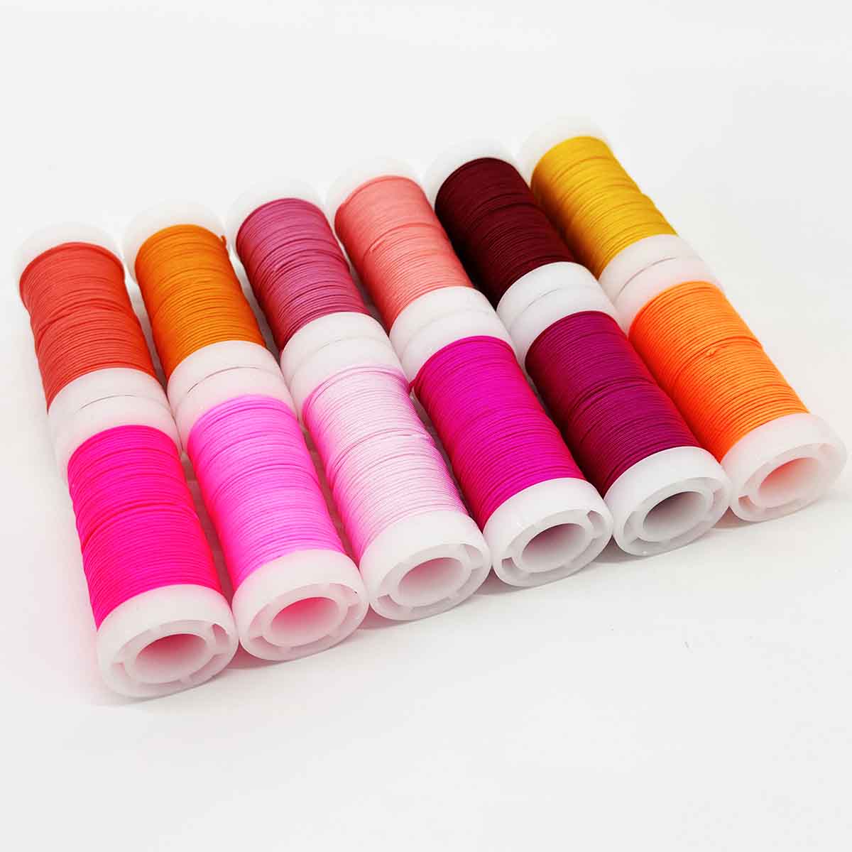 No.72 0.8mm 12rolls/set Pink Series DIY Jewelry Bracelet Jade Thread String