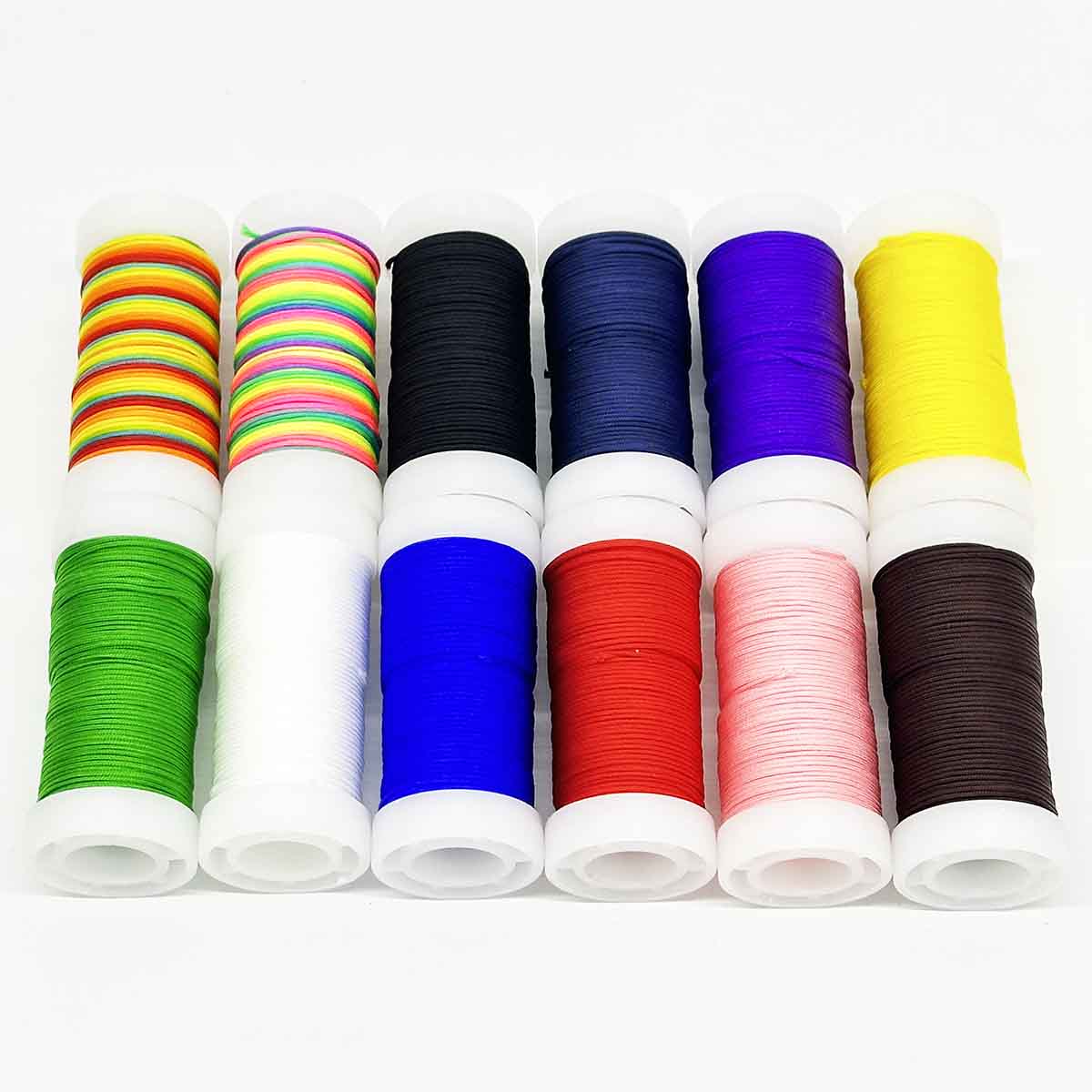 No.72 0.8mm 12rolls/set 12colors Nylon Boxed Jade Thread Braided Rope