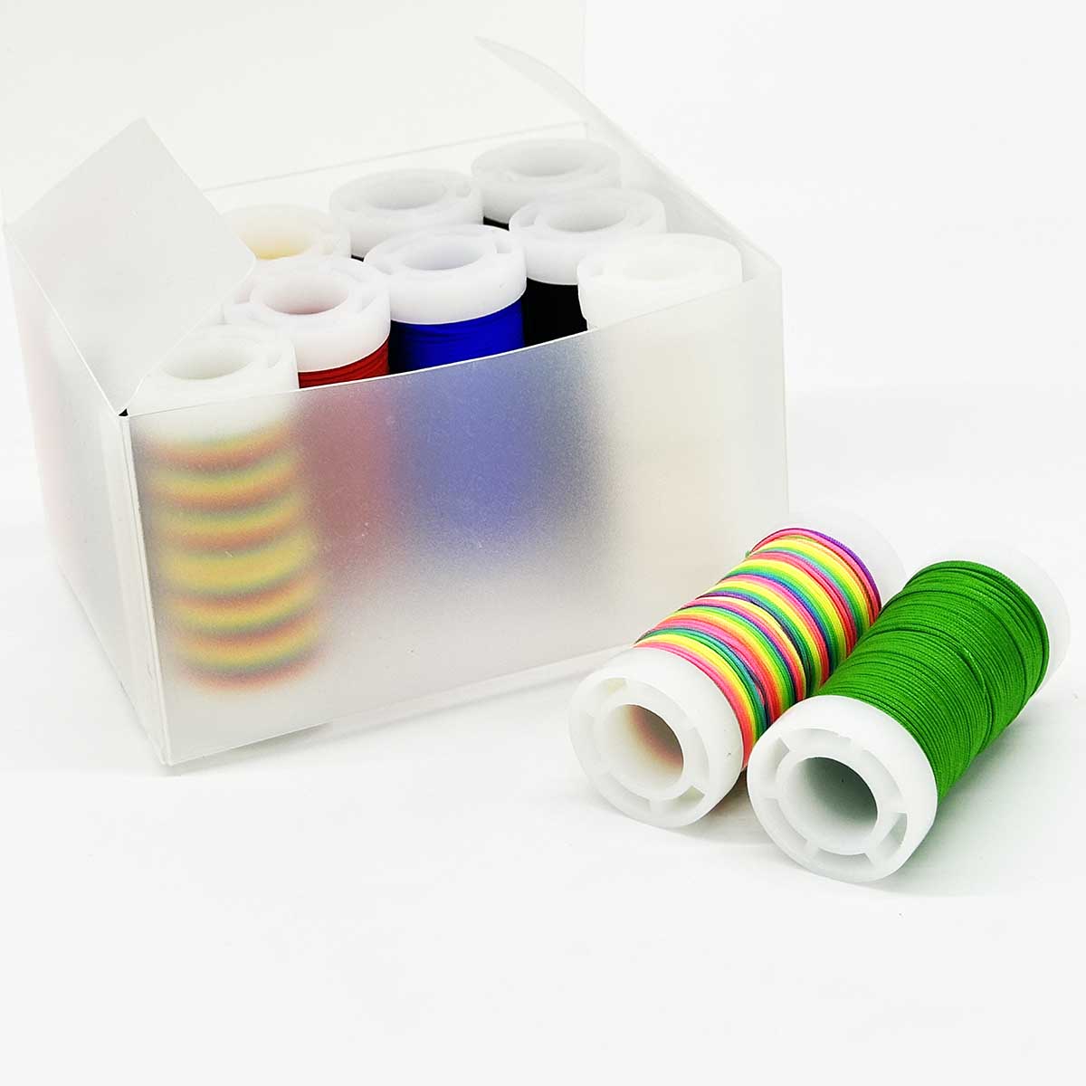 No.72 0.8mm 12rolls/set 12colors Nylon Boxed Jade Thread Braided Rope