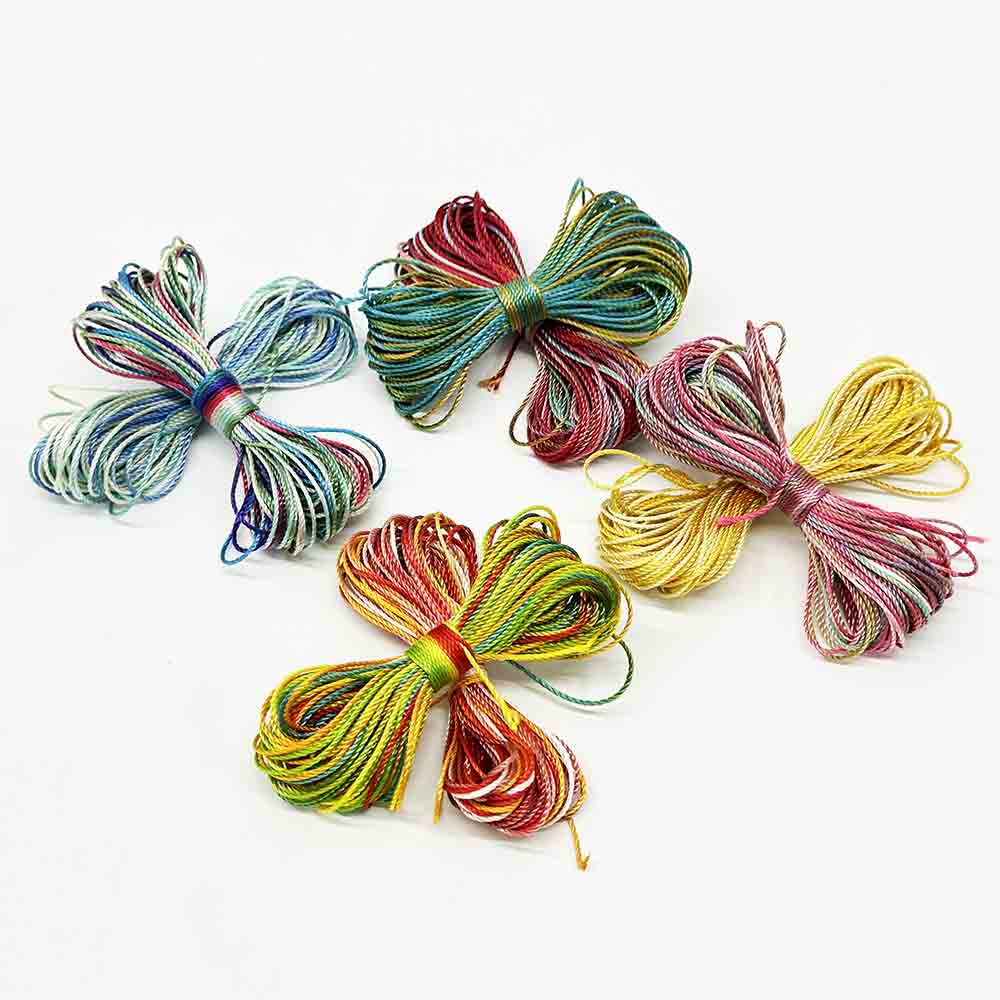 8pcs/set 18 Strands 100% Polyester Thread Weaving Crafts Multi Color Sewing Threads Polyester Rainbow Thread