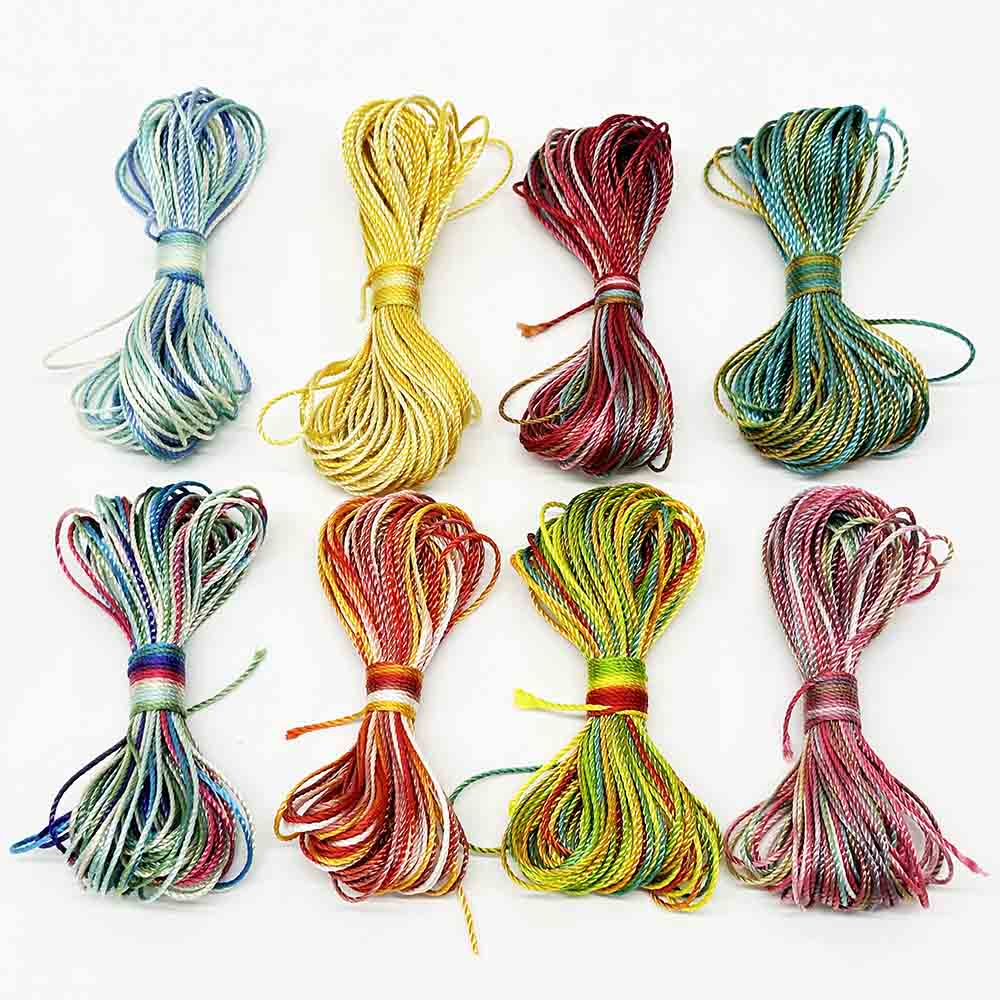 8pcs/set 18 Strands 100% Polyester Thread Weaving Crafts Multi Color Sewing Threads Polyester Rainbow Thread