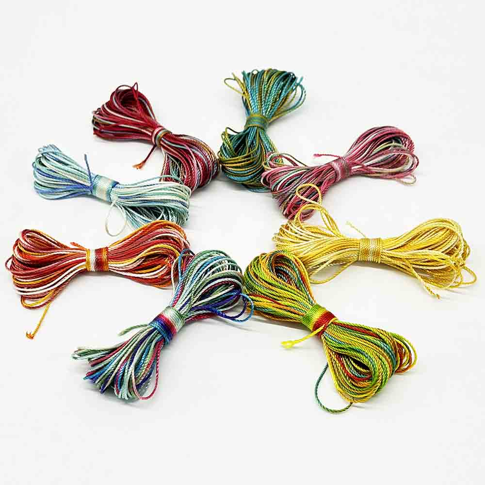 8pcs/set 18 Strands 100% Polyester Thread Weaving Crafts Multi Color Sewing Threads Polyester Rainbow Thread