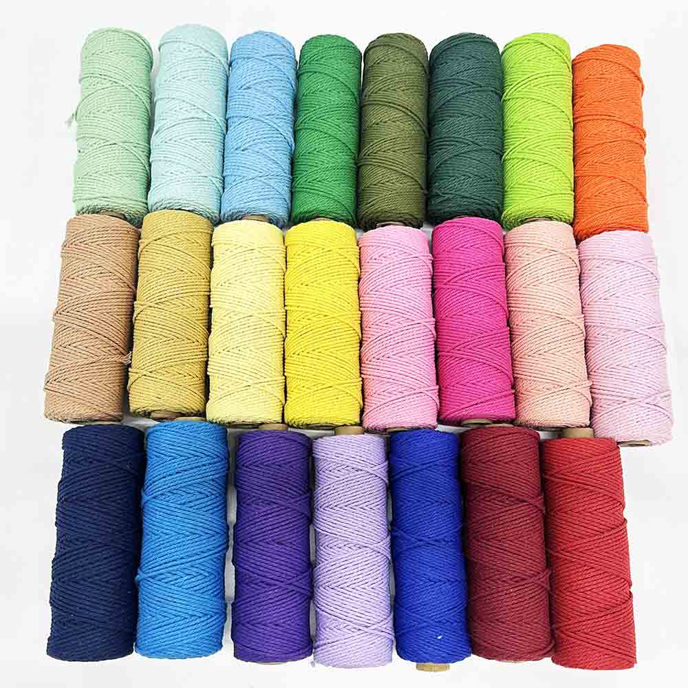 2mm 23rolls 110yards/roll Cotton Rope Macrame Cord Yarn Kit