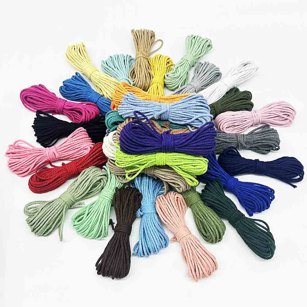 3mm 42pcs 10yards/pcs Twisted Cotton String Rope Macrame Twine Cord Kit