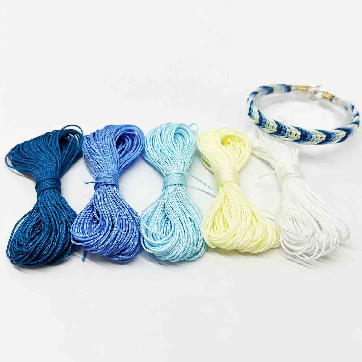 No.72 0.8mm 5bundles 20yards/bundles Bright Sky Series Polyester Cord Beading Thread Bracelet Braided Jade Rope String