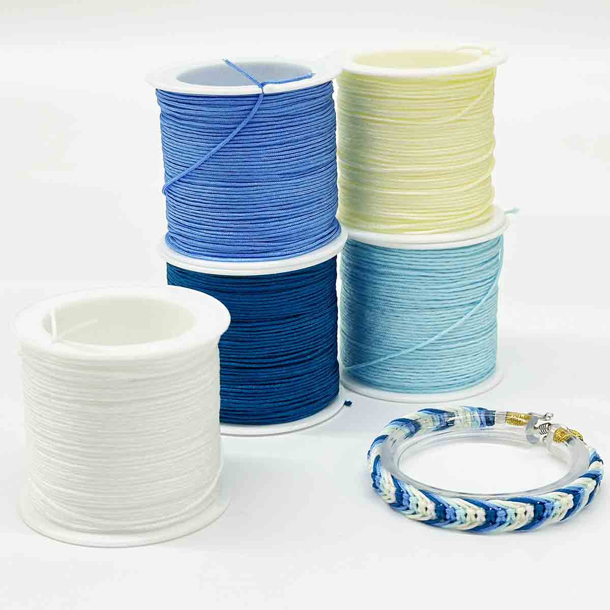 No.72 0.8mm 5rolls 43yards/roll Bright Sky Series Polyester Cord Beading Thread Bracelet Braided Jade Rope String