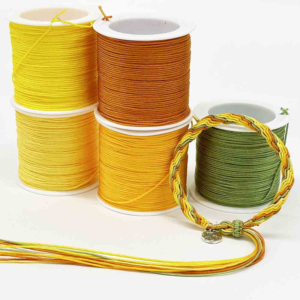 No.72 0.8mm 5rolls 43yards/roll Orange Soda Series Nylon Cord Wire Chinese Knot String Knit Ropes Jade Thread