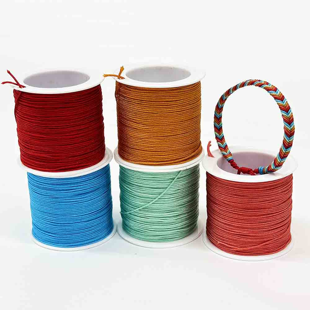 0.8mm 5rolls 43yards/roll Moonlight over the Lotus Pond Color Series Jewelry Jade Thread Knot Beading String