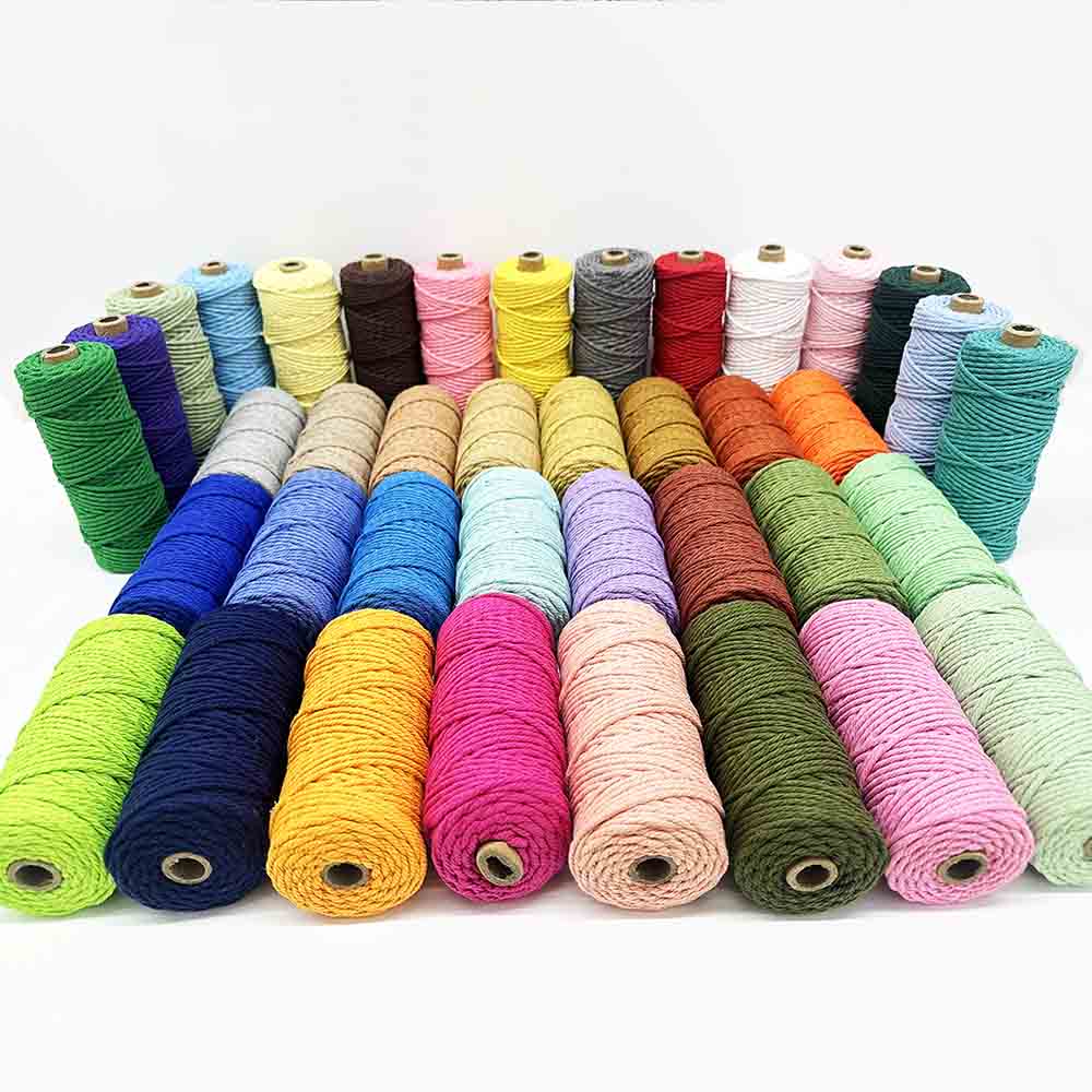 3mm 42rolls 110yards/roll Macrame Cord Cotton Ropes Kit