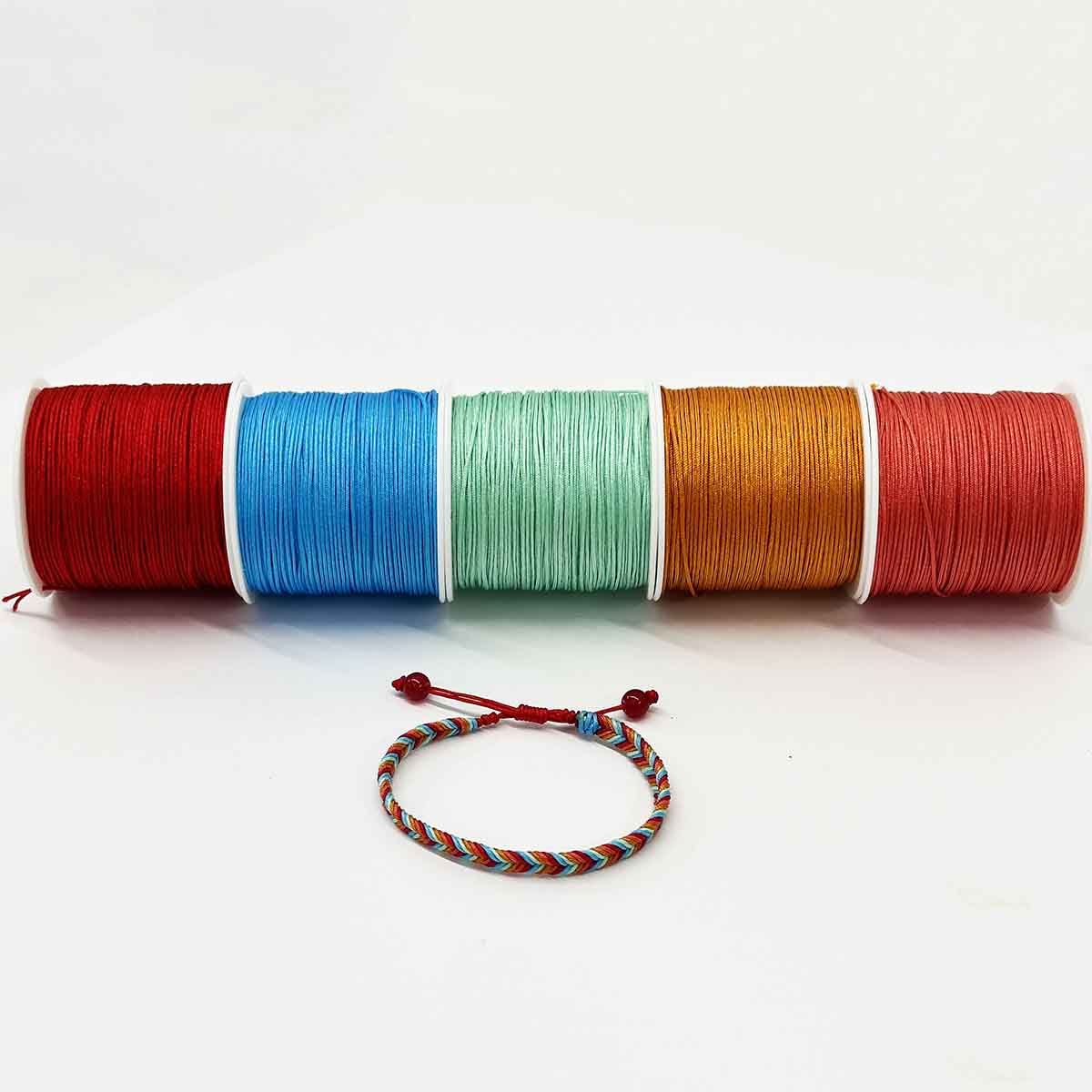 0.8mm 5rolls 43yards/roll Moonlight over the Lotus Pond Color Series Jewelry Jade Thread Knot Beading String