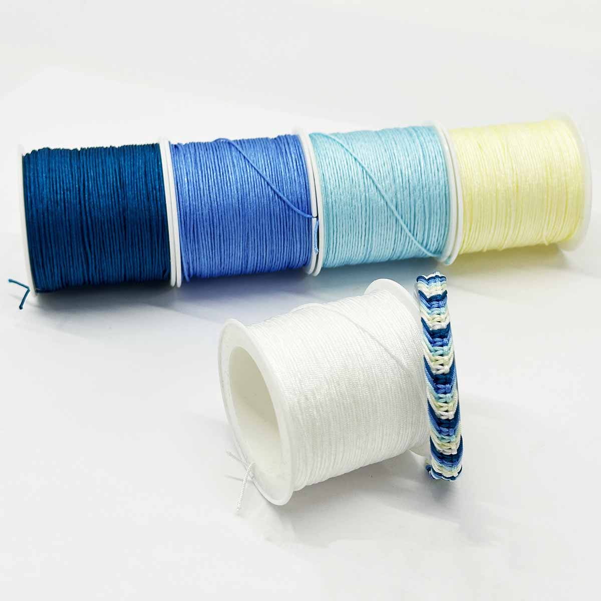 No.72 0.8mm 5rolls 43yards/roll Bright Sky Series Polyester Cord Beading Thread Bracelet Braided Jade Rope String