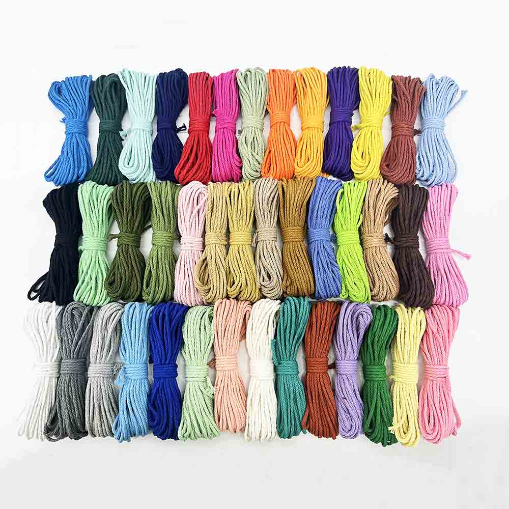 3mm 42pcs 10yards/pcs Twisted Cotton String Rope Macrame Twine Cord Kit