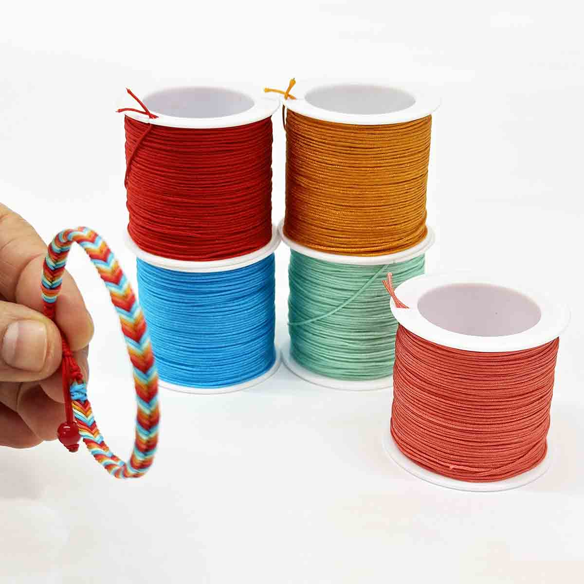 0.8mm 5rolls 43yards/roll Moonlight over the Lotus Pond Color Series Jewelry Jade Thread Knot Beading String