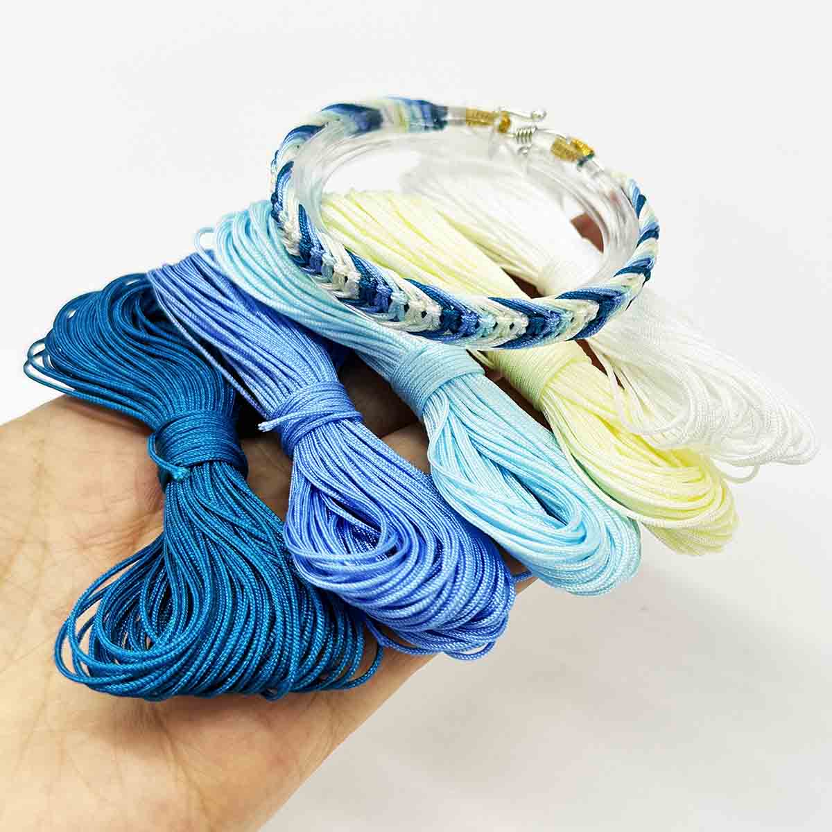 No.72 0.8mm 5bundles 20yards/bundles Bright Sky Series Polyester Cord Beading Thread Bracelet Braided Jade Rope String