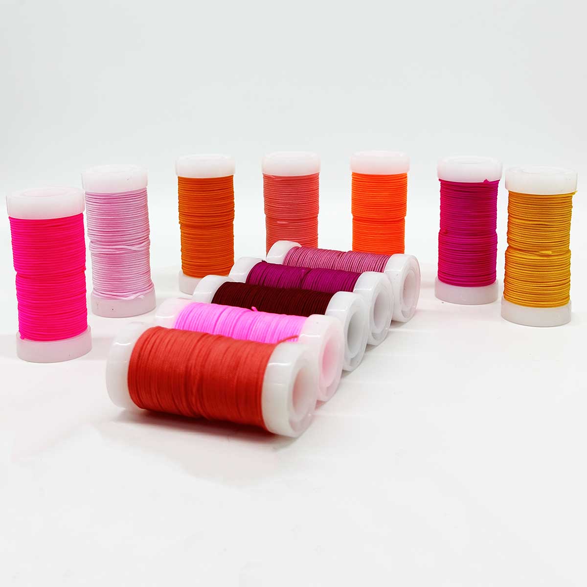 No.72 0.8mm 12rolls/set Pink Series DIY Jewelry Bracelet Jade Thread String