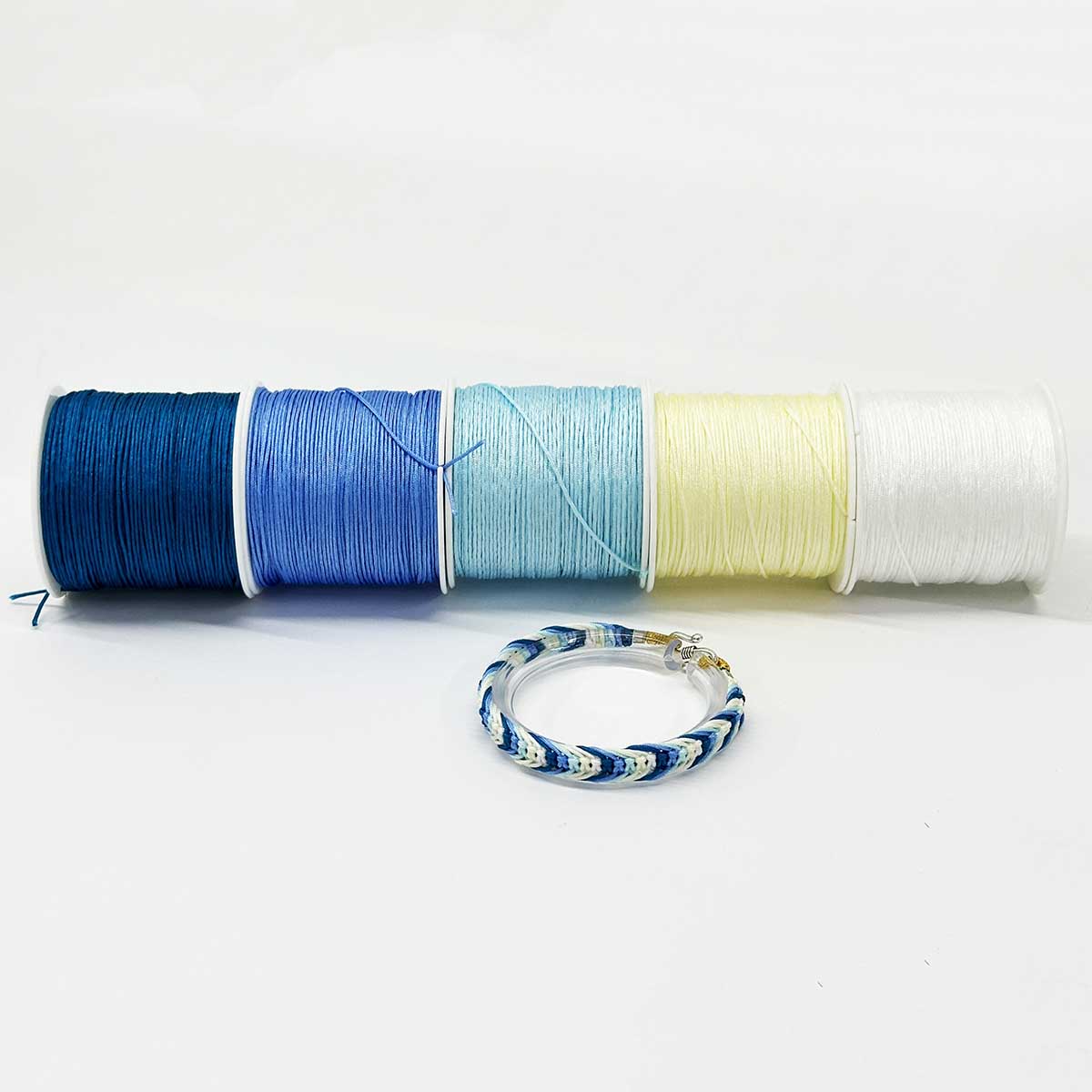 No.72 0.8mm 5rolls 43yards/roll Bright Sky Series Polyester Cord Beading Thread Bracelet Braided Jade Rope String