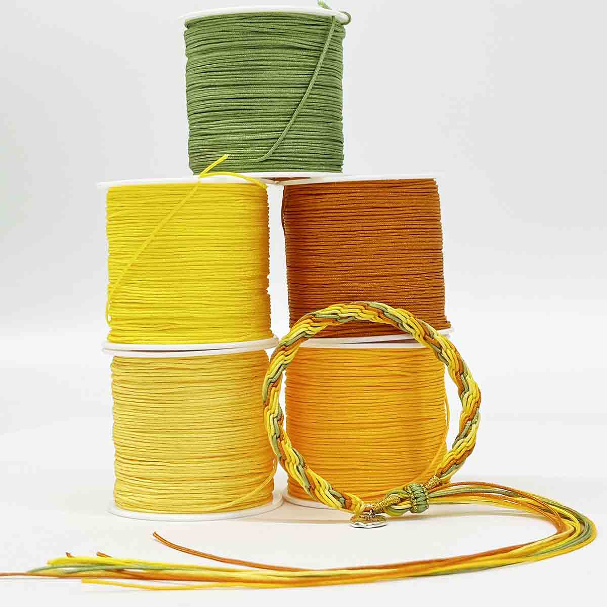 No.72 0.8mm 5rolls 43yards/roll Orange Soda Series Nylon Cord Wire Chinese Knot String Knit Ropes Jade Thread