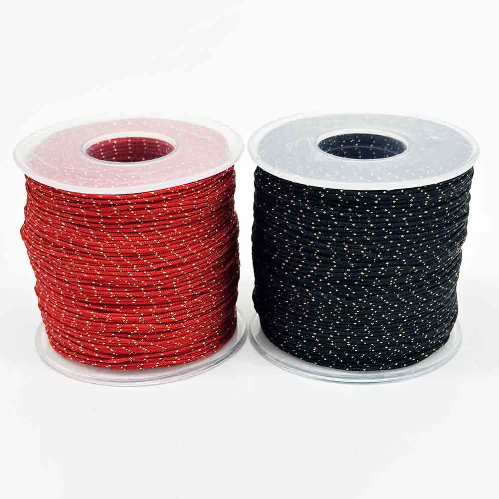 Fiasrel No.72 0.8mm 100yards Jade Rope Cord Nylon Thread with Sprinkle Gold Thread