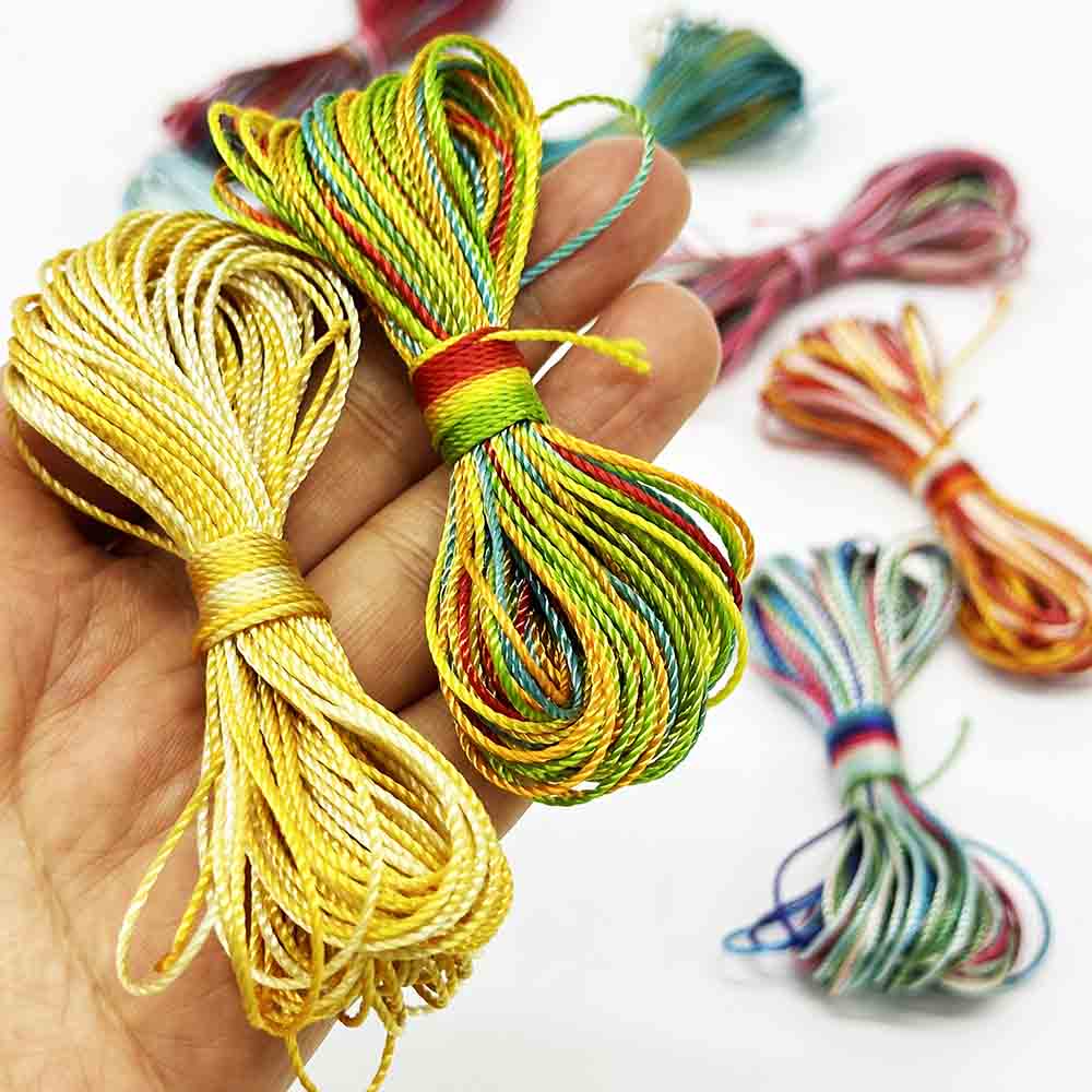 8pcs/set 18 Strands 100% Polyester Thread Weaving Crafts Multi Color Sewing Threads Polyester Rainbow Thread