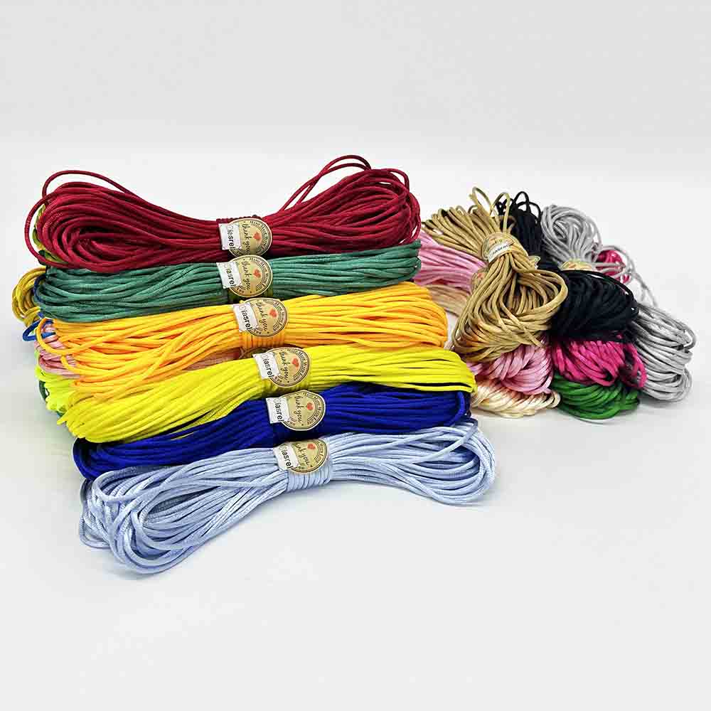 1.5mm 2.0mm 2.5mm 20Yards/lot 28pcs Macrame Beading Cord Chinese Knotting Cord Silky Macrame Braided Satin Rope Cord