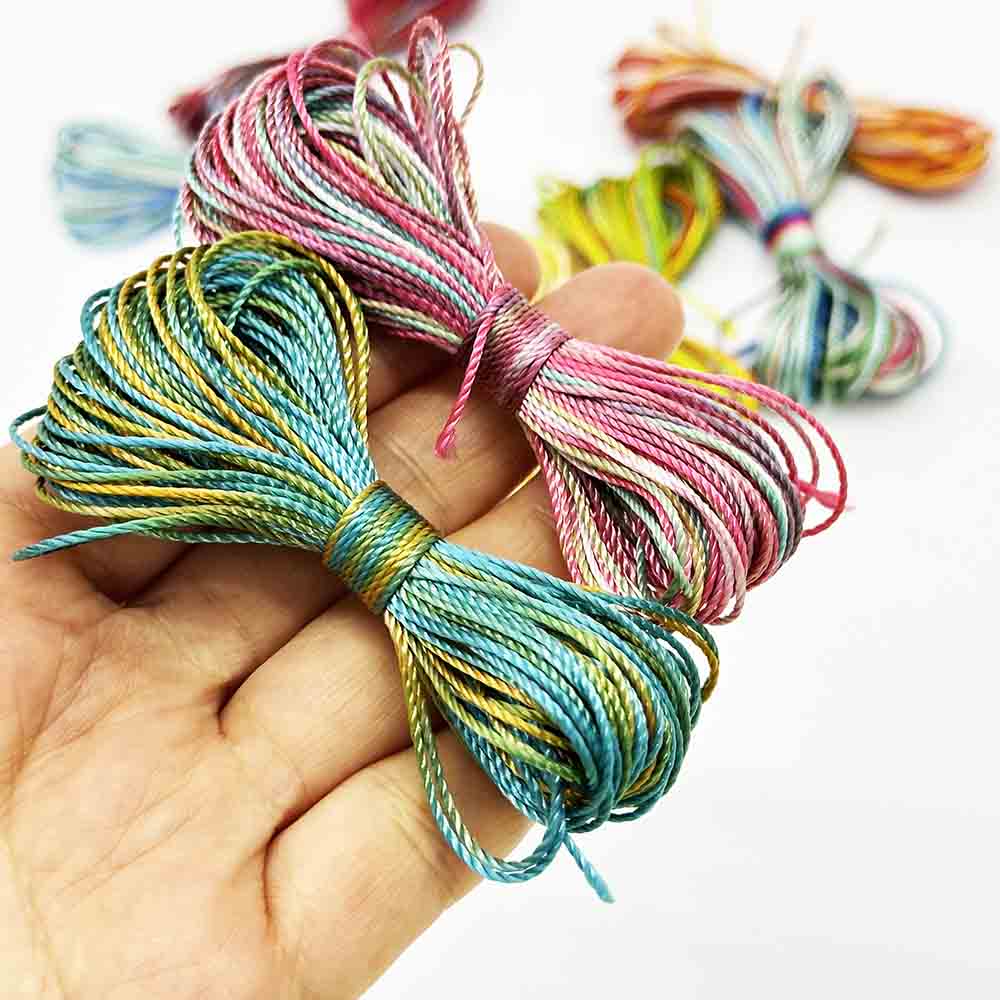 8pcs/set 18 Strands 100% Polyester Thread Weaving Crafts Multi Color Sewing Threads Polyester Rainbow Thread