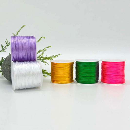 1.5mm 5rolls Macaron Series Color Chinese Knotting Silk Macrame Cord