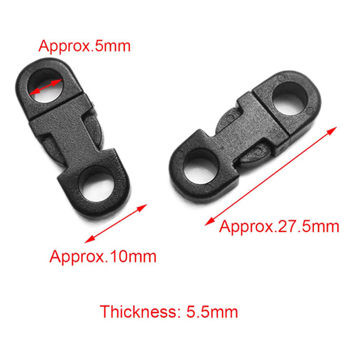 10mm 5pcs Quick Release Plastic Buckles Durable Snap Clasps Round Side Safety Release Buckles