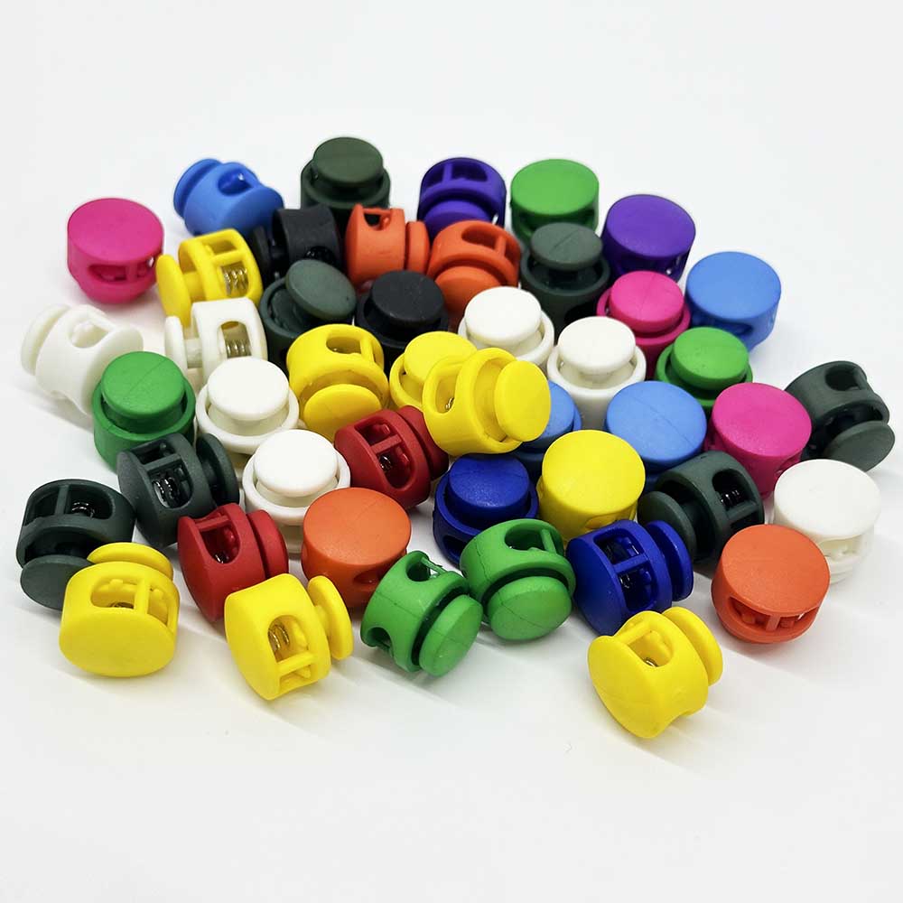 16mm 5pcs Round Multicolor Double Hole Spring Toggle Stopper