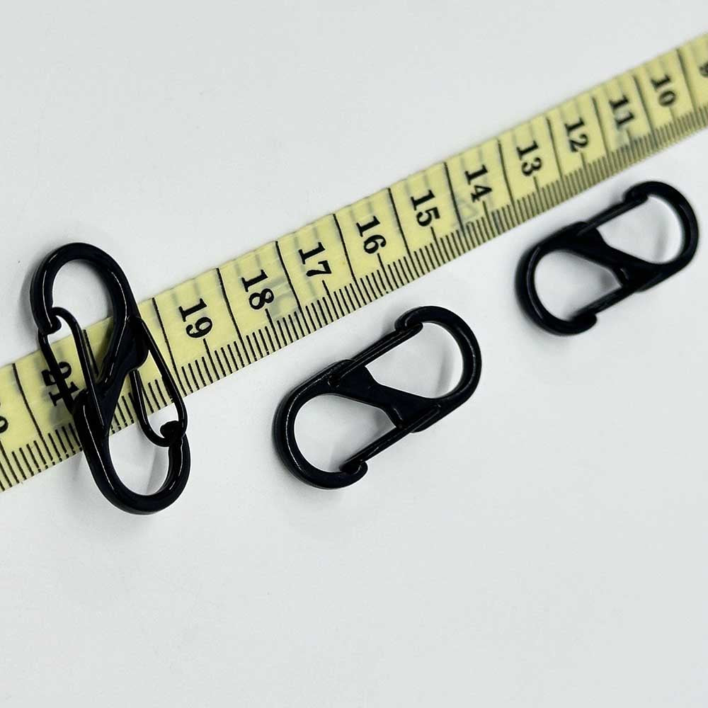 5pcs Black Alloy S-Shaped Carabiners Multipurpose Carabiner Keyring Clip Buckle Hook Keychains