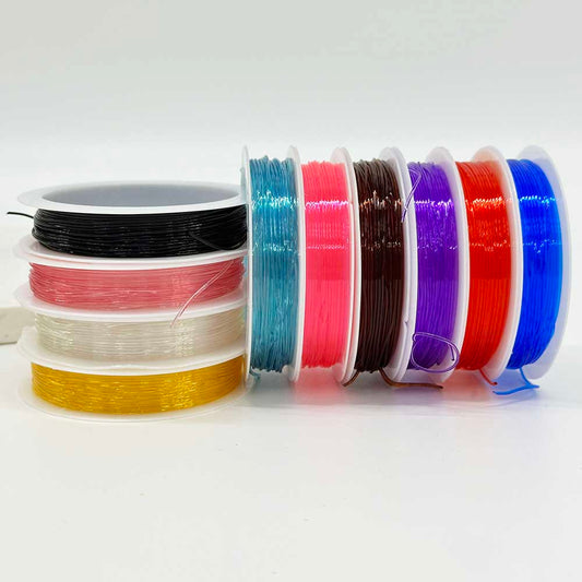 10rolls/Bucket 0.6mm 0.8mm 1.0mm Mixed Colored Stretchy Jewelry Cord Crystal Elastic String Cord